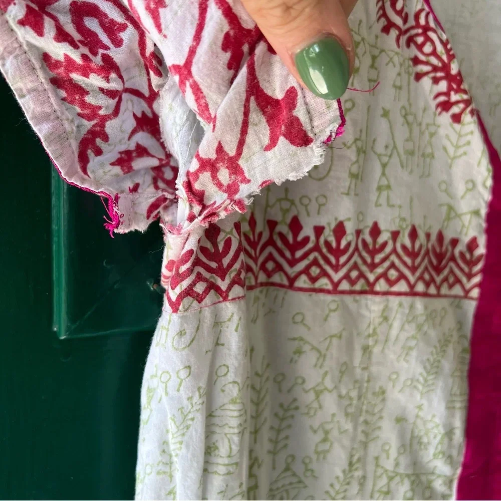 Shakuhachi White Dress with Pink and Blue Accents - Picture 2 of 4